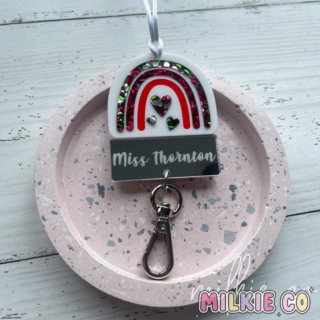 Christmas Rainbow Personalised Lanyard All Products