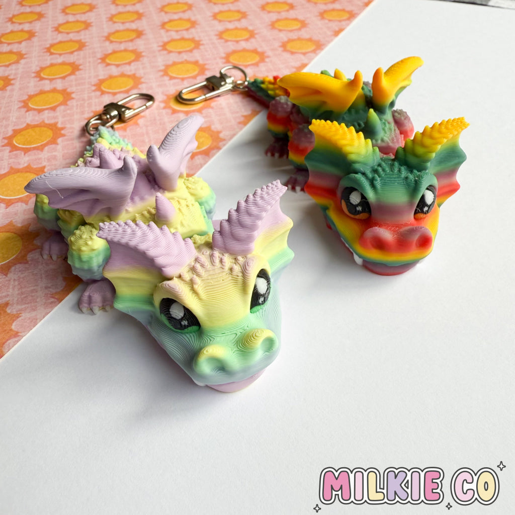 Dragon 3D Printed Keychain Pastel Ombre All Products