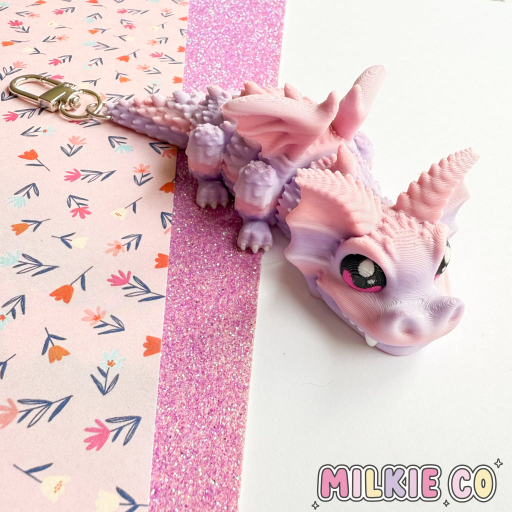 Dragon 3D Printed Keychain Pink &amp; Purple Ombre All Products