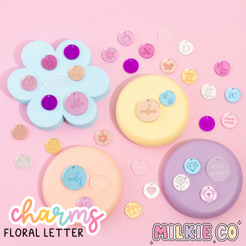 Floral Letter Charms (20Mm)