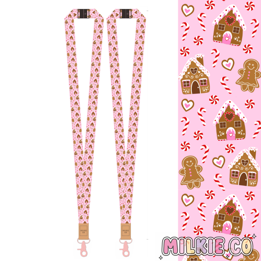 Gingerbread House Fabric Lanyard (Preorder) All Products