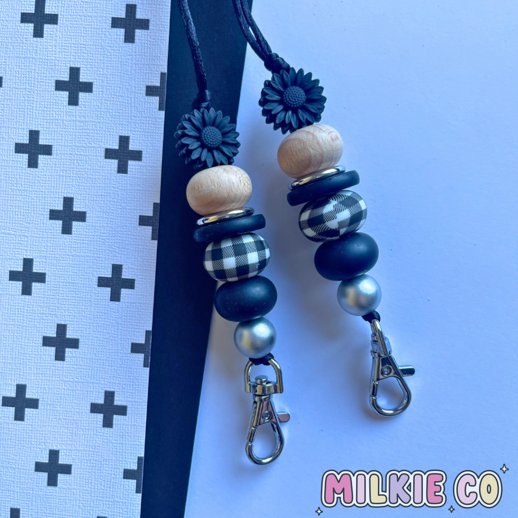 Midnight Bloom Beaded Keychain All Products