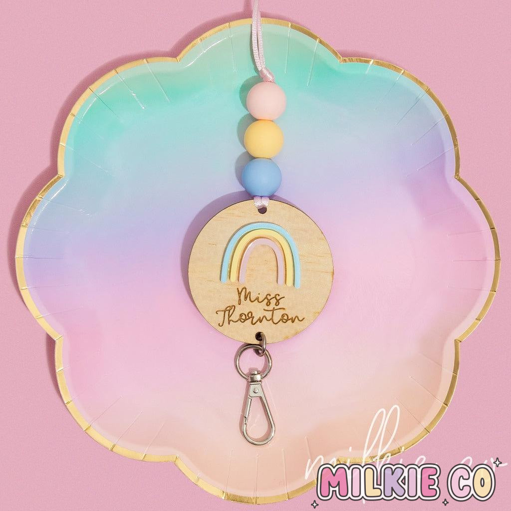 Pastel Rainbow Personalised Lanyard All Products