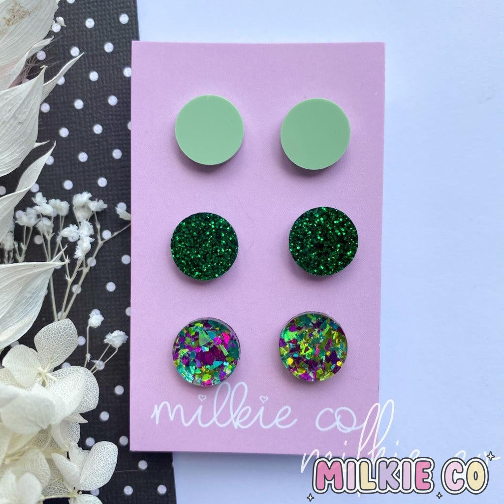 Peacock Trio Studs