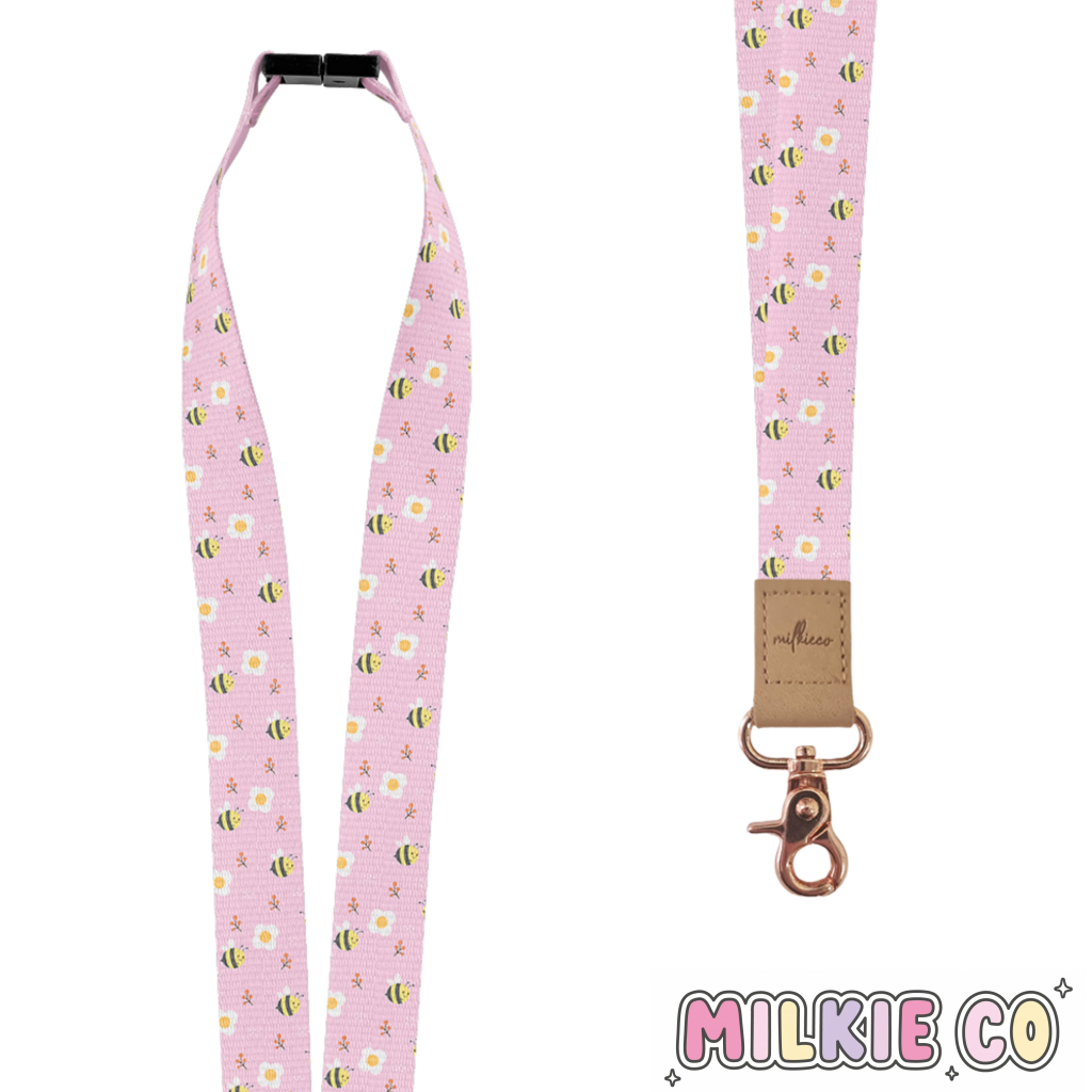 Pink Bee Fabric Lanyard All Products