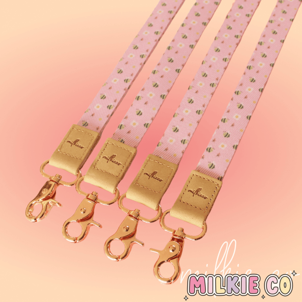 Pink Bee Fabric Lanyard All Products