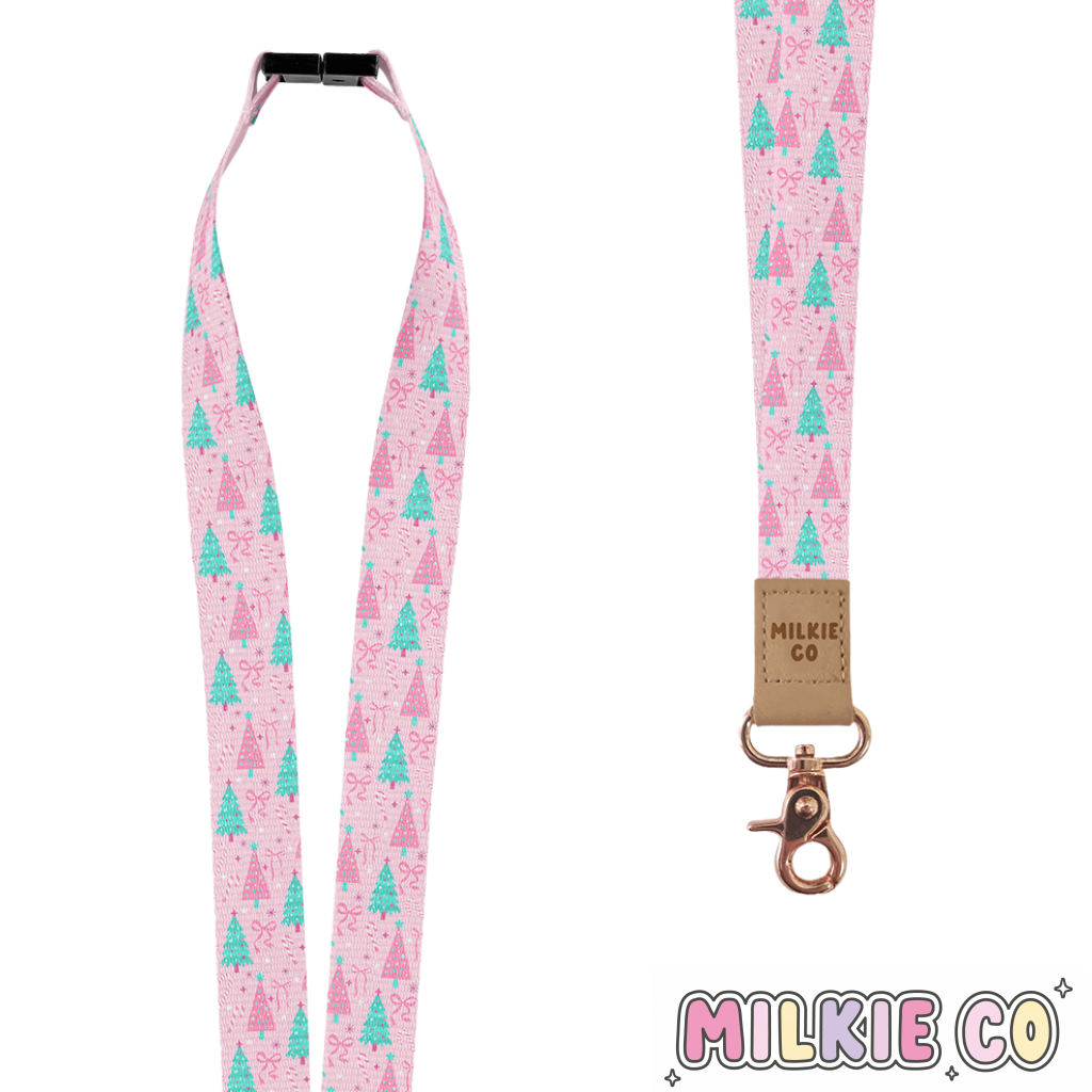 Pink Christmas Fabric Lanyard All Products