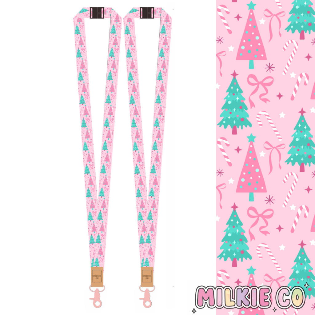 Pink Christmas Fabric Lanyard All Products