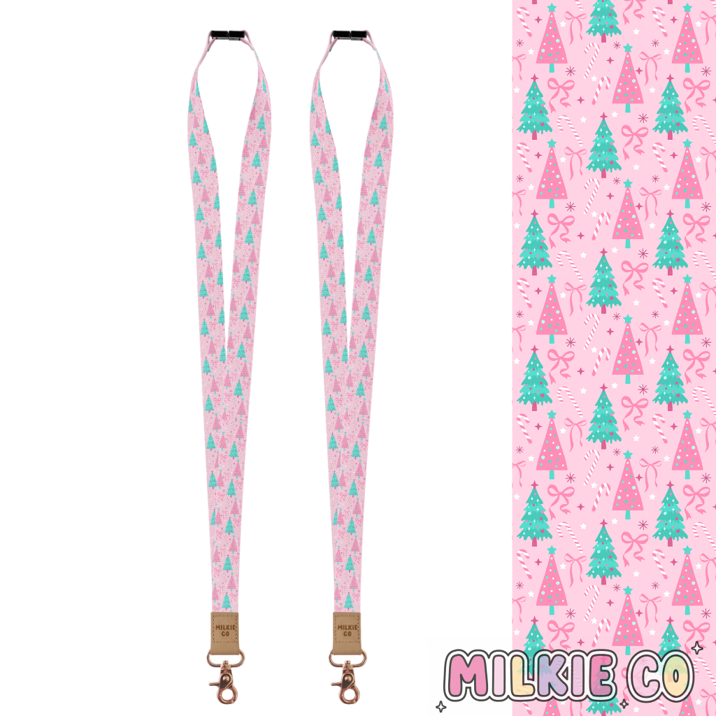 Pink Christmas Fabric Lanyard All Products