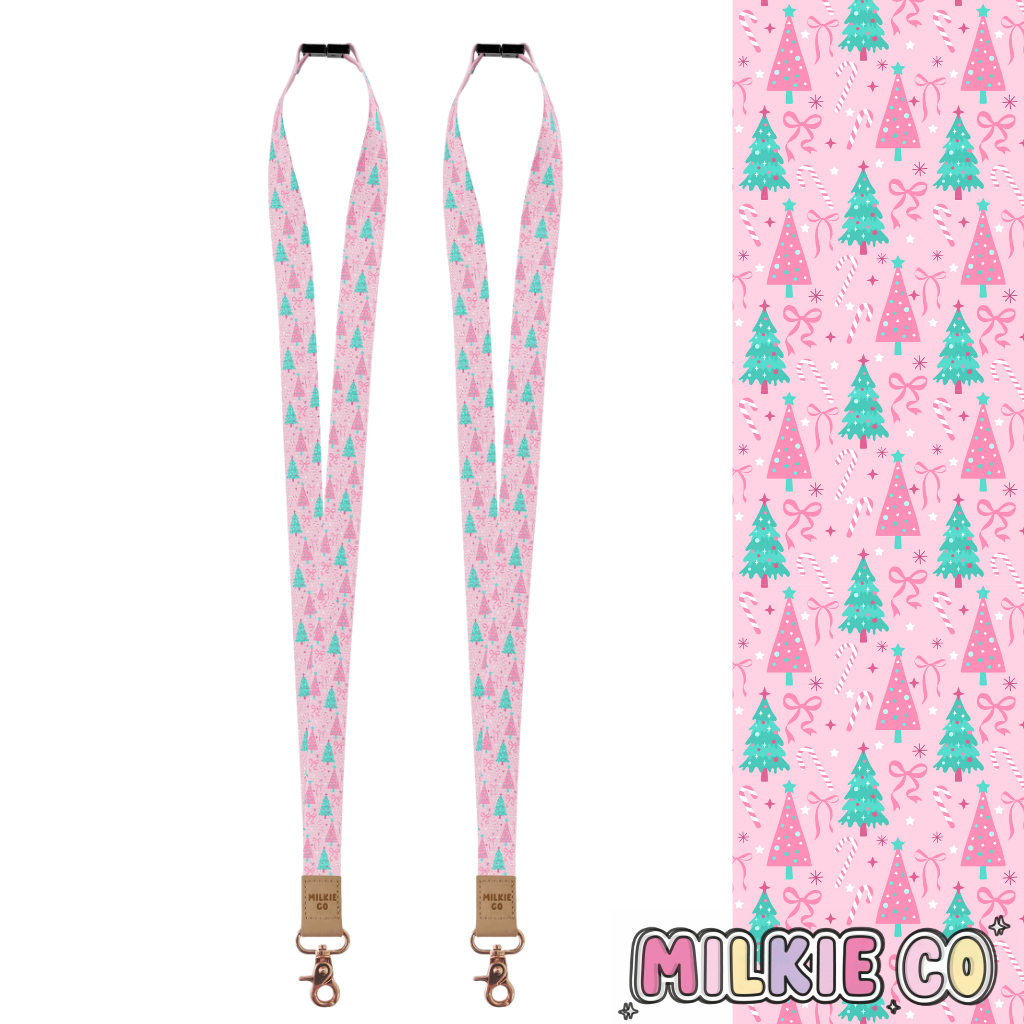 Pink Christmas Fabric Lanyard All Products