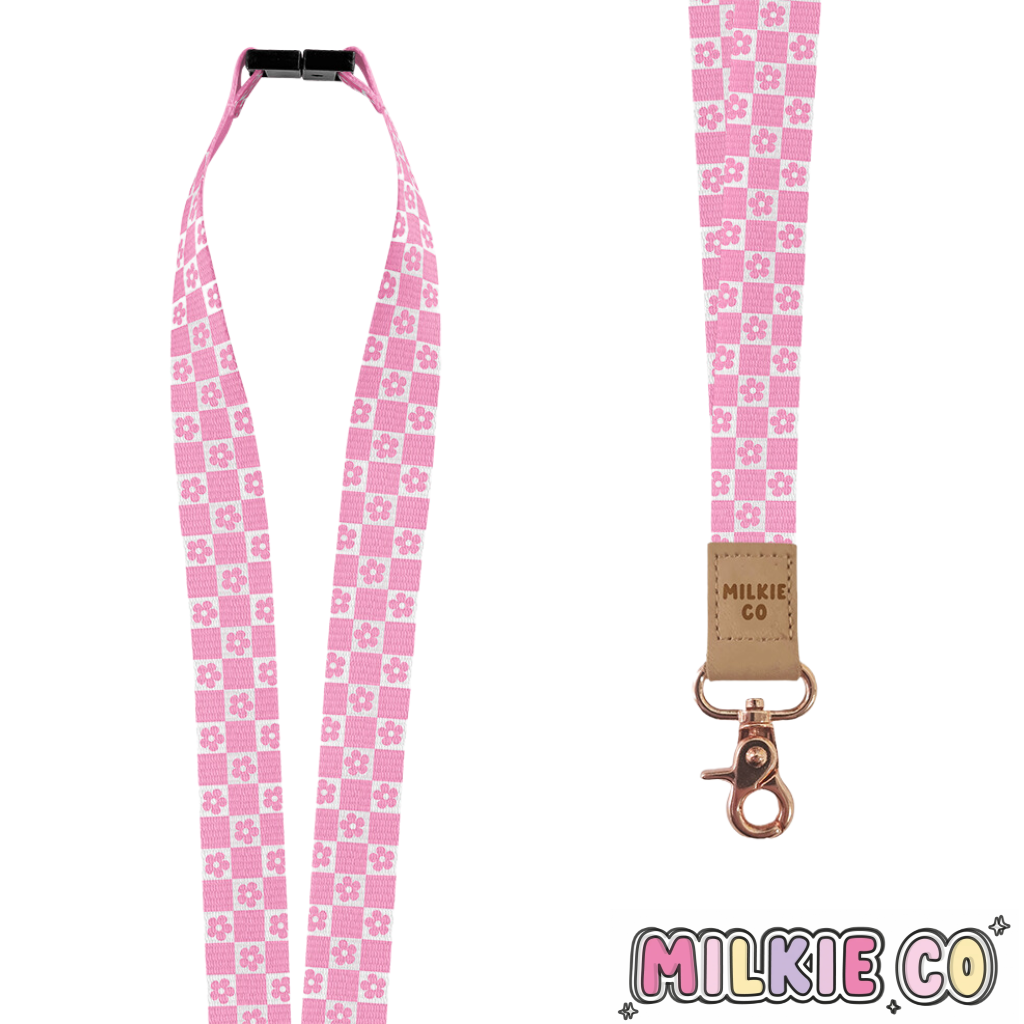 Retro Pink Fabric Lanyard All Products