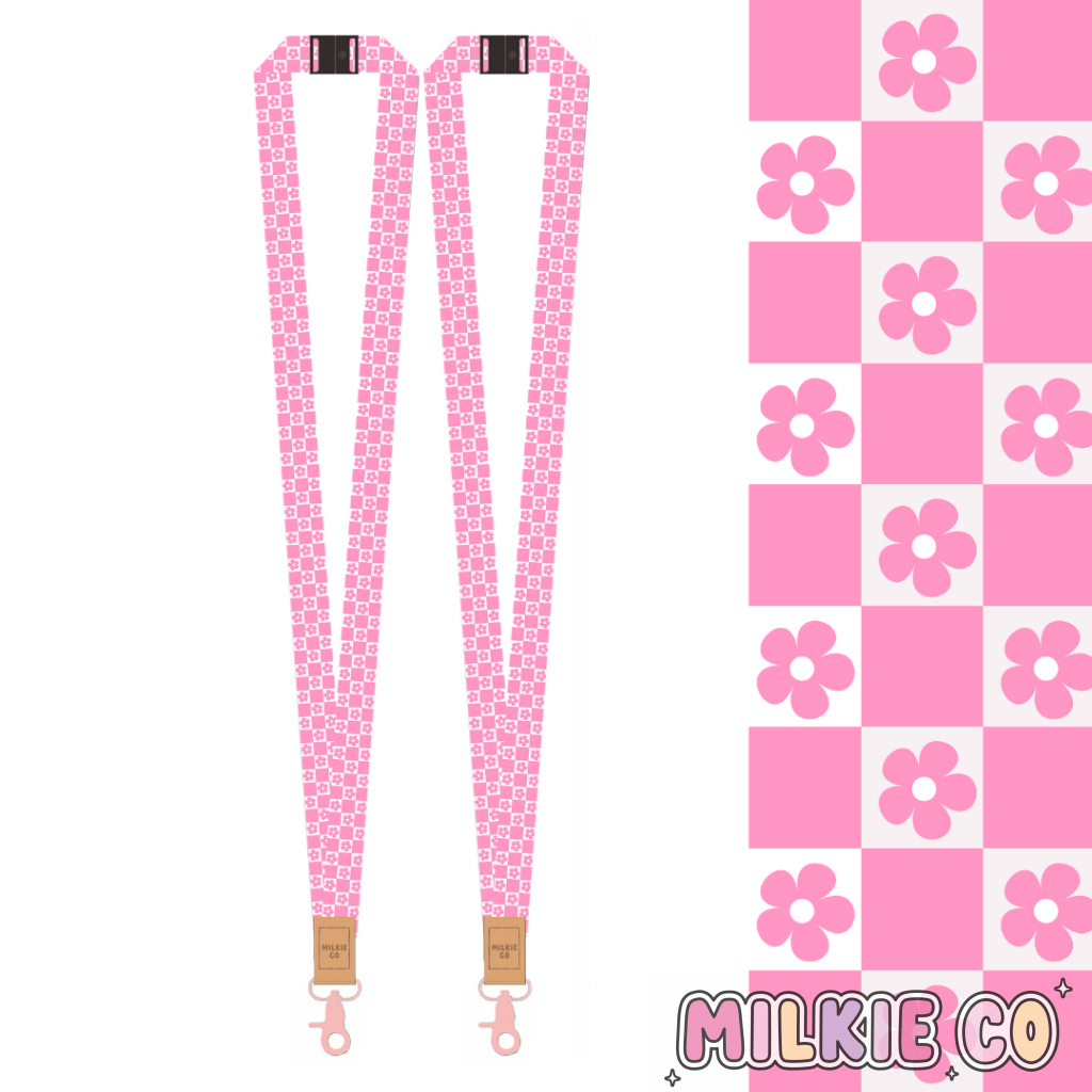 Retro Pink Fabric Lanyard All Products