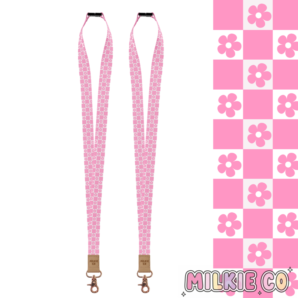 Retro Pink Fabric Lanyard All Products