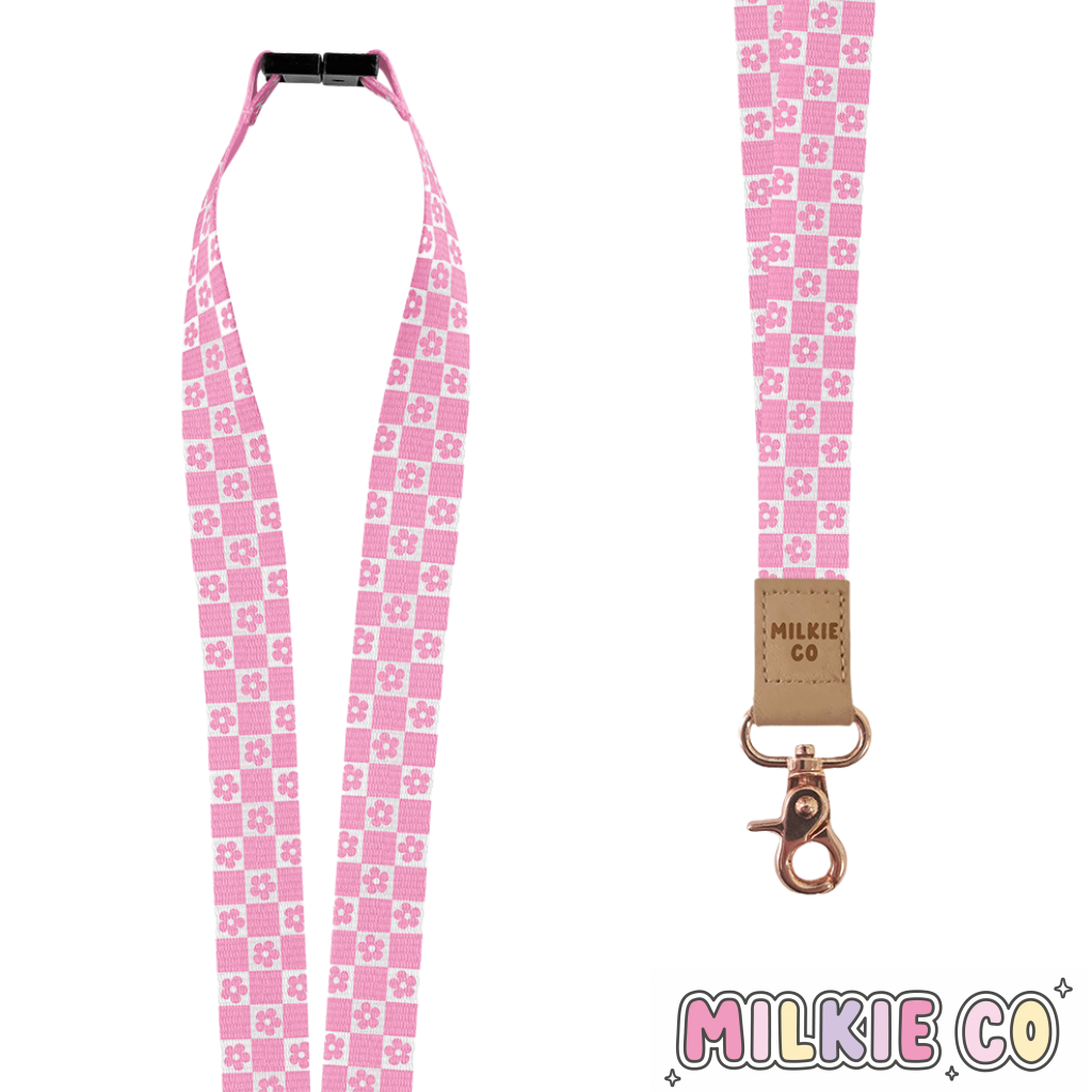 Retro Pink Fabric Lanyard All Products