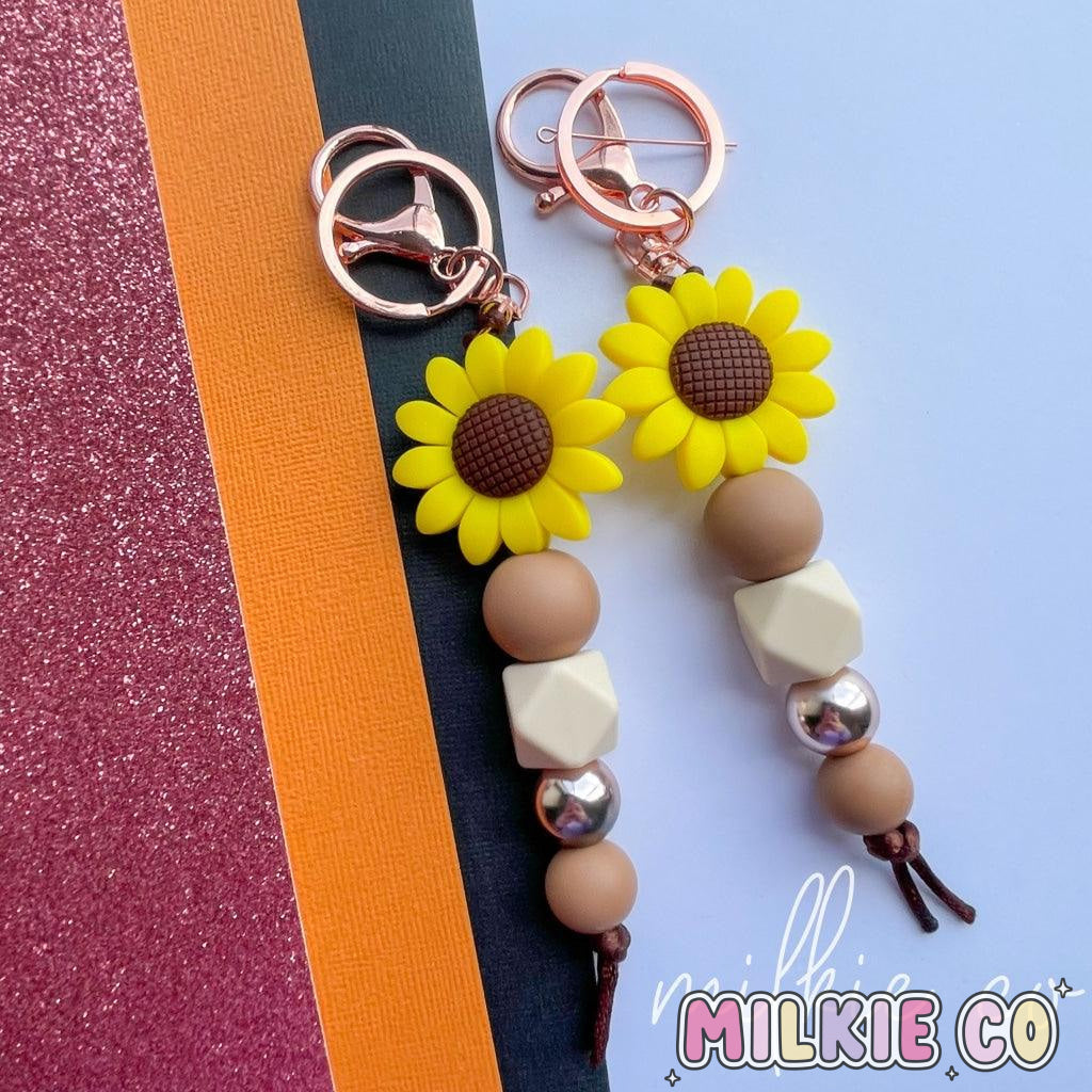 Sunflower Beaded Keychain All Products