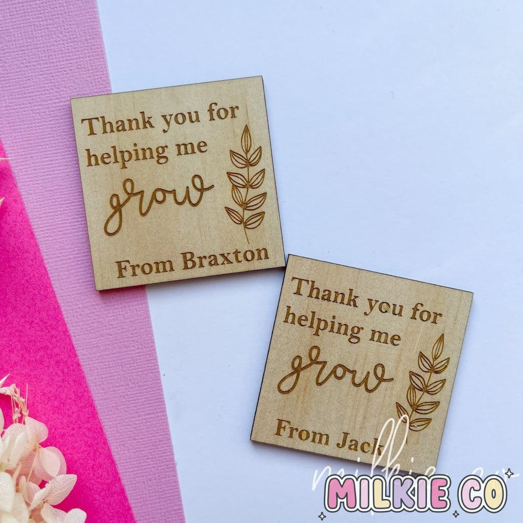 Wood Card: Thank You For Helping Me Grow All Products