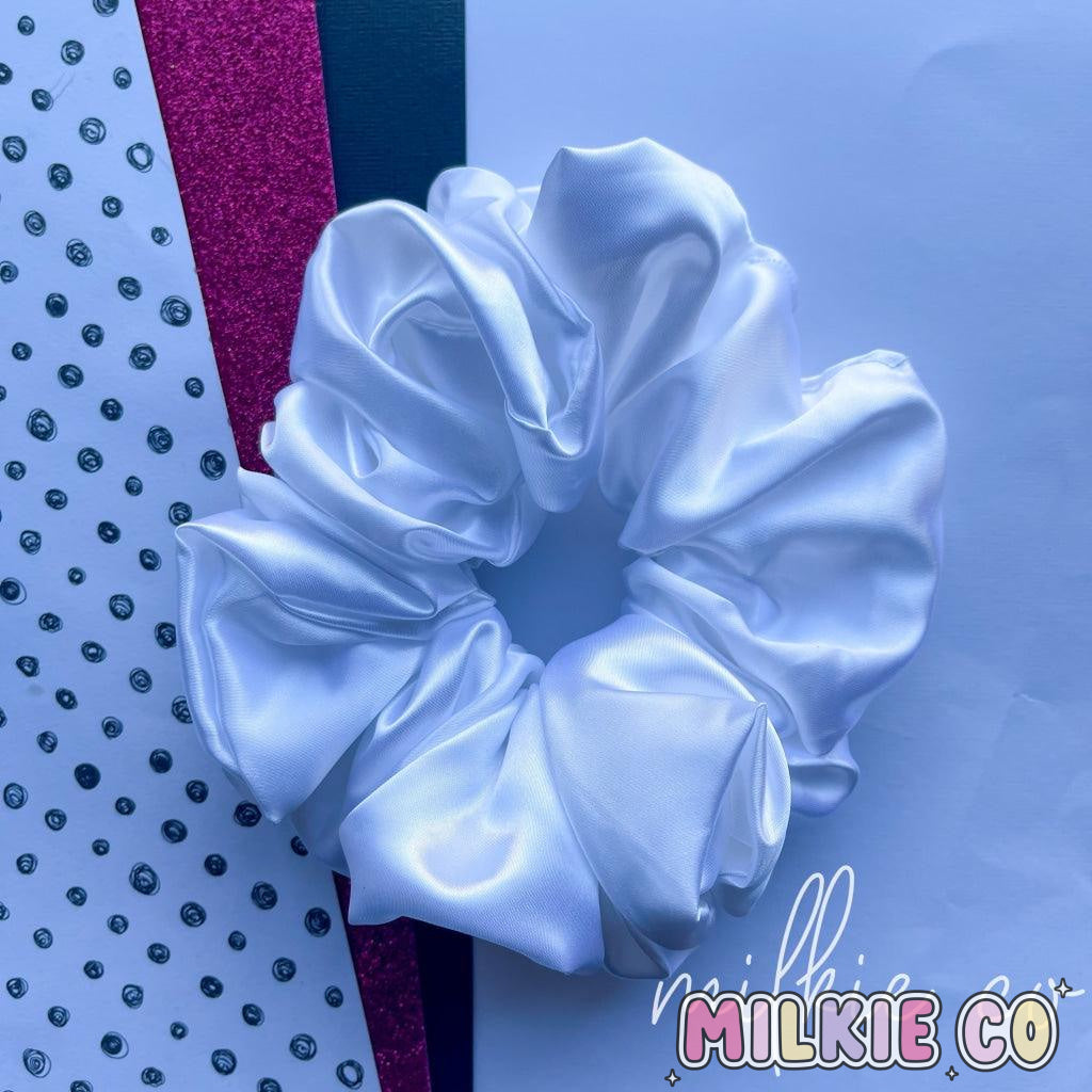 Xxl White Satin Scrunchie All Products